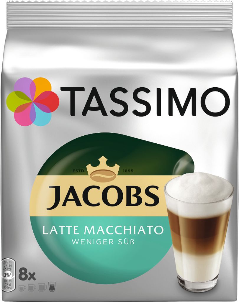 Tassimo Jacobs Latte Macchiato less sweet 8 servings