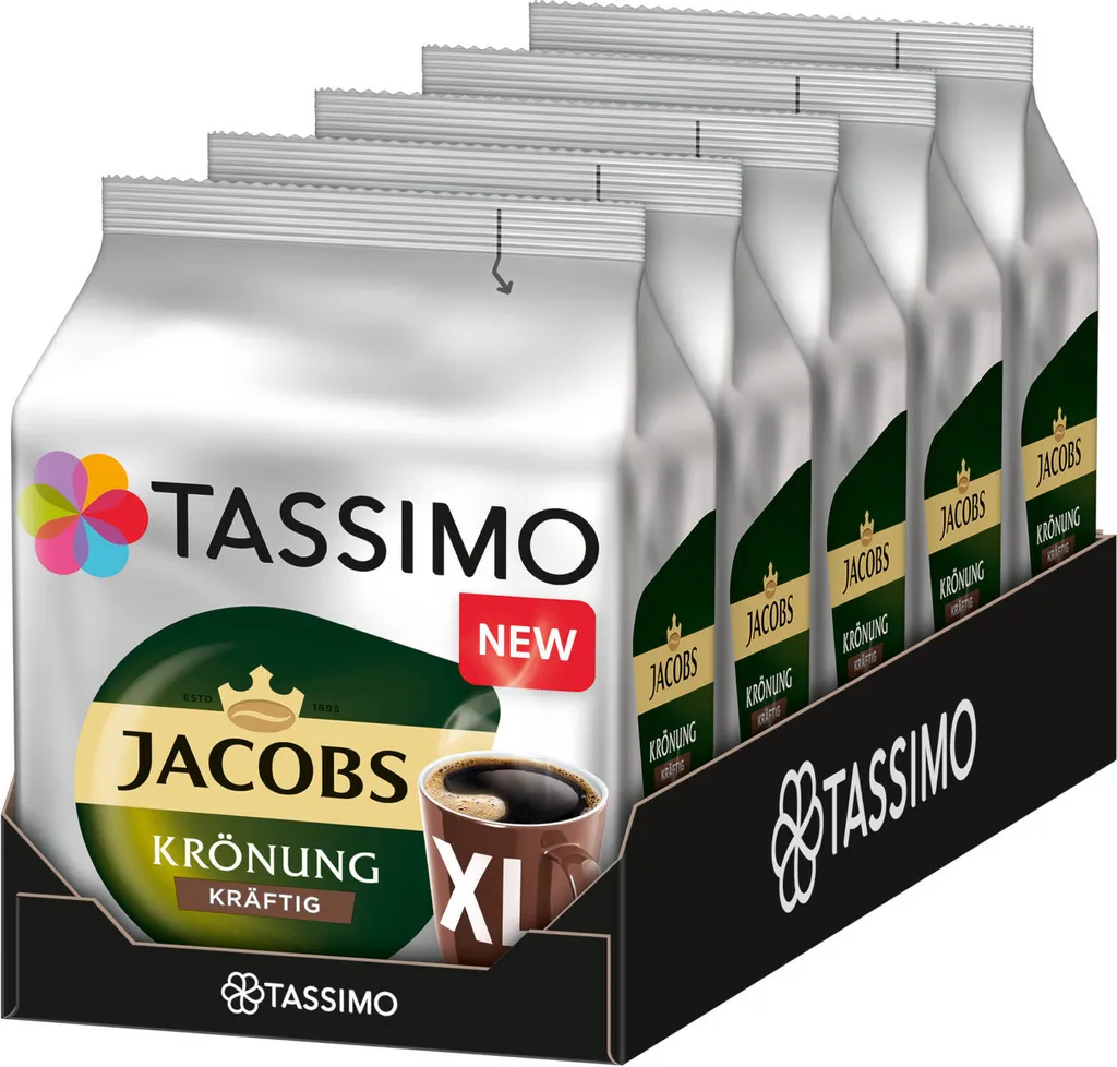 TASSIMO Capsules Jacobs Krönung Strong XL T Discs 5x16 Drinks Coffee Capsules