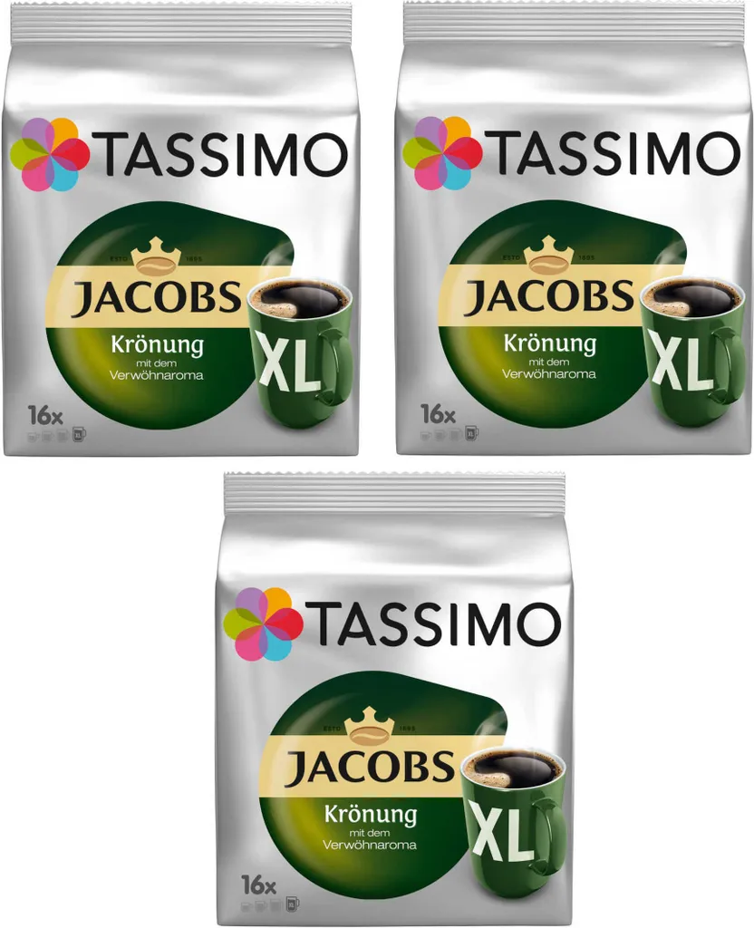 TASSIMO capsules Jacobs Krönung XL aromatic TDiscs 3x 16 beverage coffee capsules
