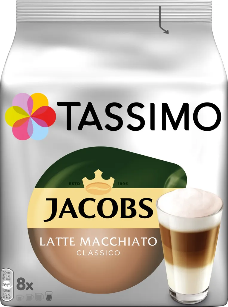Tassimo Jacobs Latte Macchiato Classico Capsules | 8 Coffee Capsules