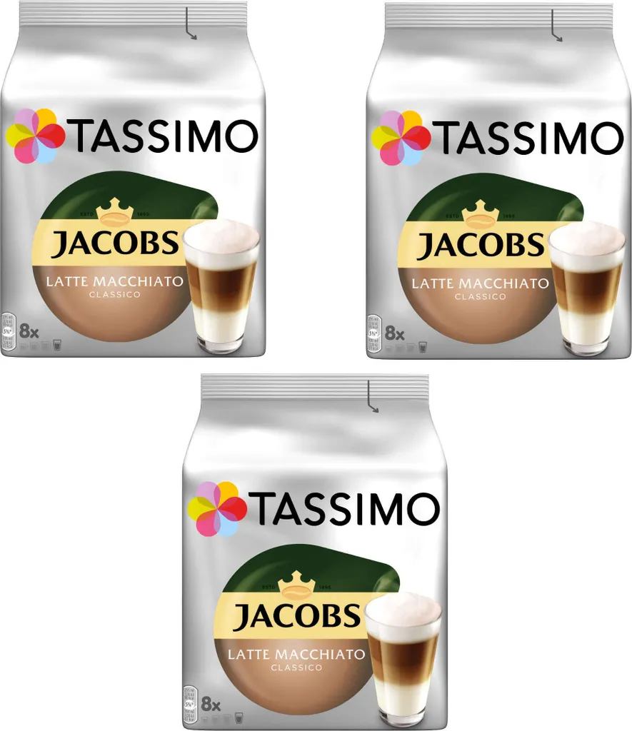 TASSIMO Capsules Jacobs Type Latte Macchiato Classico T Discs 3 x 8 Drinks