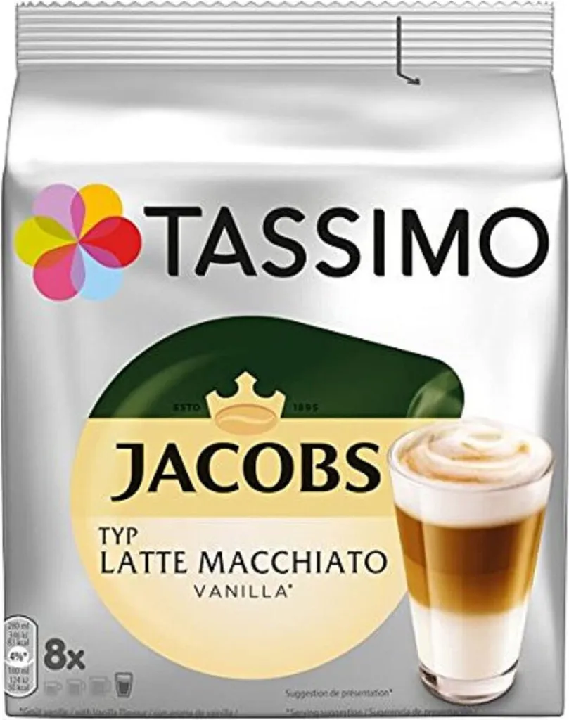 Tassimo Jacobs Latte Macchiato Vanilla Capsules | 8 Coffee Capsules