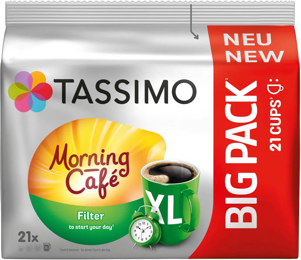 TASSIMO Capsules Morning Café Filter XL T Discs 1 Pack - 21 Drinks Coffee Capsules
