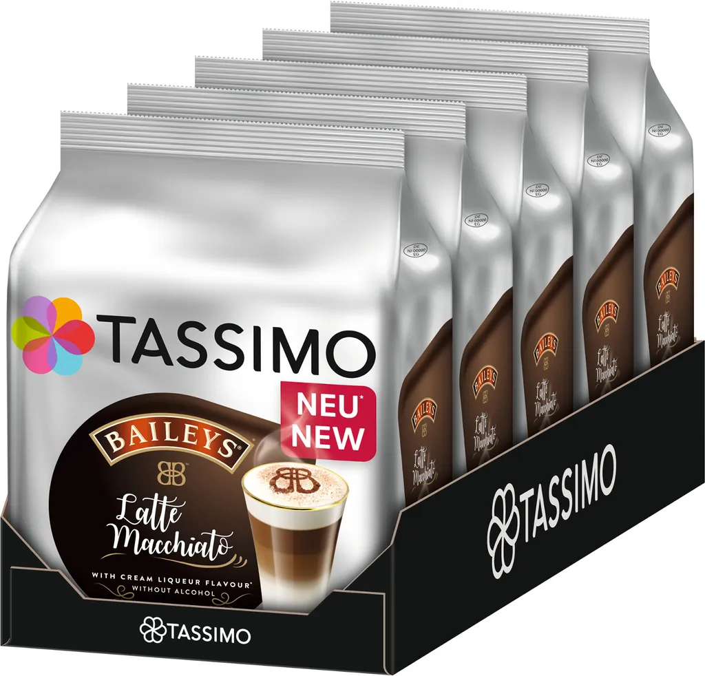 TASSIMO Latte Macchiato Baileys 5-pack T Discs Coffee Capsules 5 x 8 Drinks