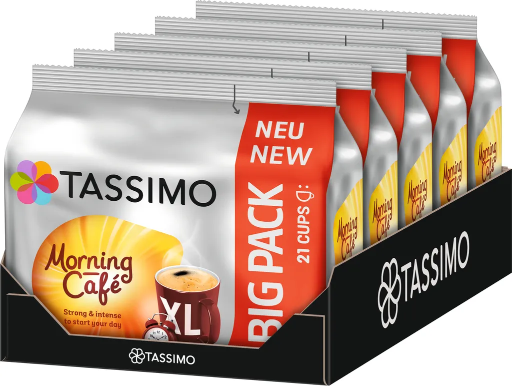 TASSIMO Morning Café XL 5-pack T-Discs Coffee Capsules 5 x 21 Drinks Big Pack