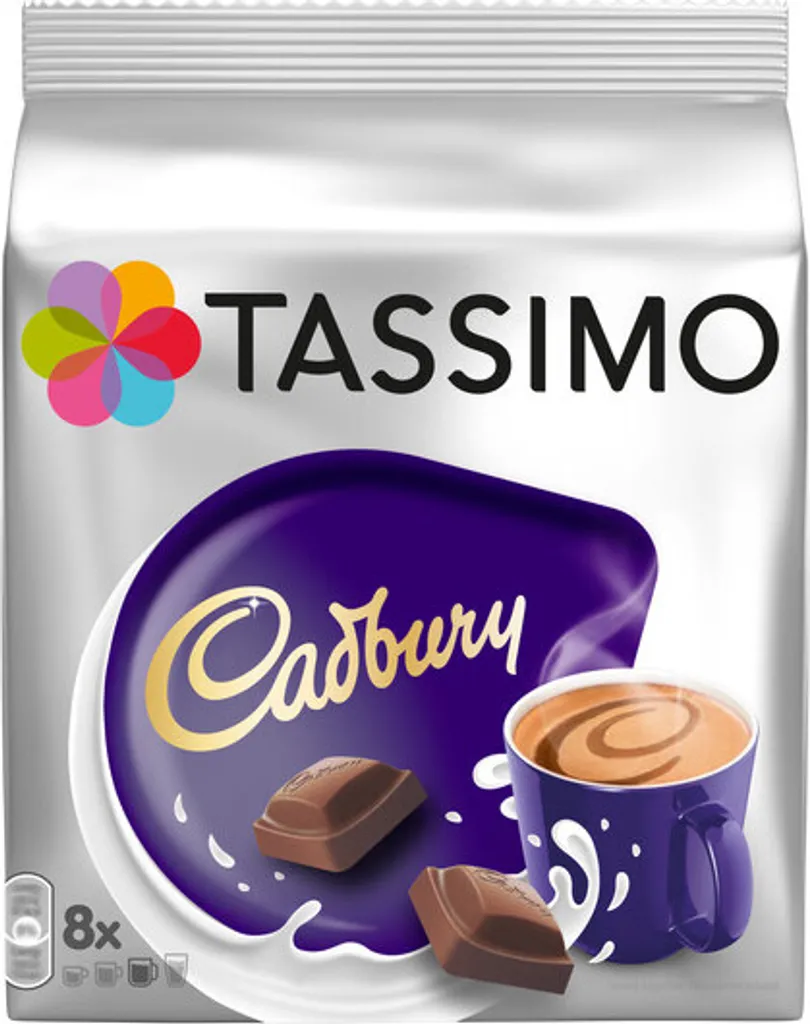 Tassimo® Cadbury® Hot Chocolate, 8 MAXI capsules, = 8 drinks