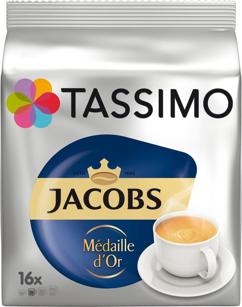 Tassimo® Jacobs Médaille d'Or, Coffee, 16 Capsules, =16 Drinks