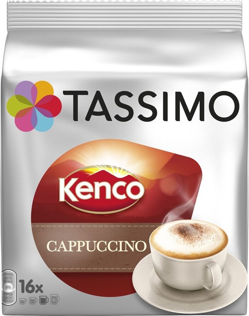 Tassimo® Kenco Cappuccino, 16 capsules (8 coffee + 8 milk capsules), =8 drinks