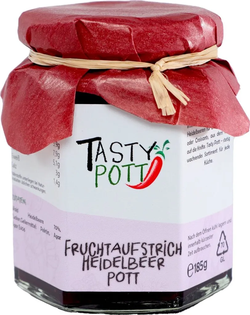 Tasty Pott Fruchtaufstrich Auswahl Heidelbeer Pott