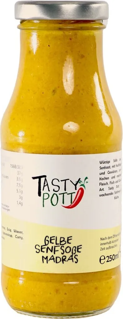 Tasty Pott Yellow Mustard Sauce Madras 250ml Bottle