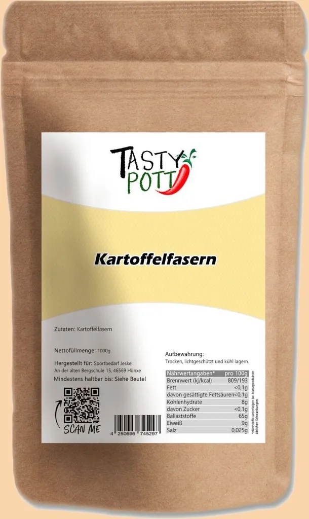 Tasty Pott Potato Fiber 1000g Bag