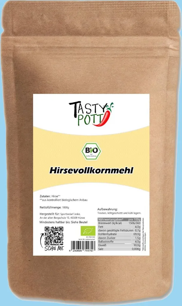 Tasty PottWhole grain millet flour 1kg