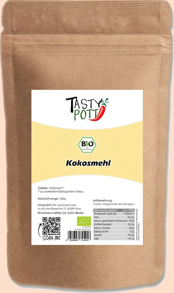 Tasty PottDeoiled coconut flour 1000g