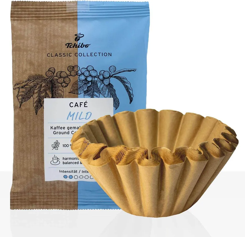 Tchibo Cafe Classic Mild 42 x 60g Kaffee gemahlen + 50 Korbfilter, Servicepaket