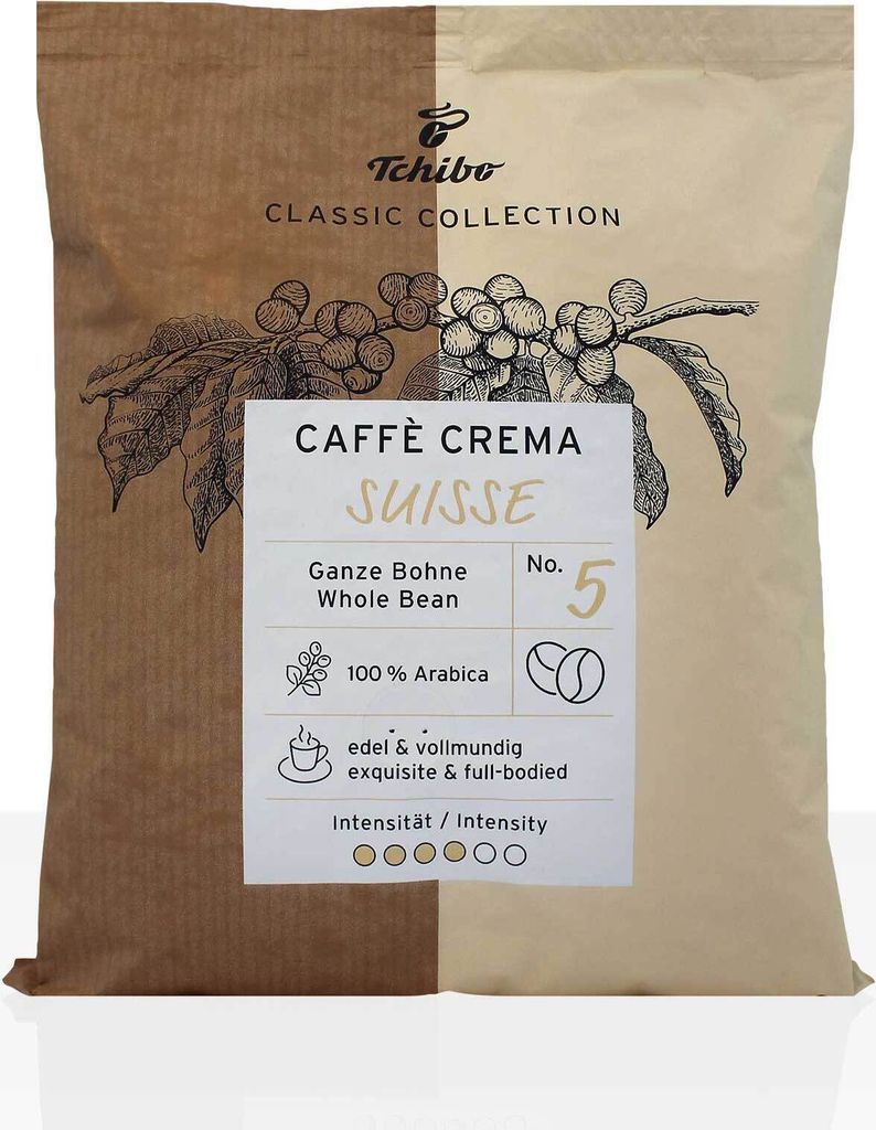 Tchibo Caffe Crema Suisse - 10 x 500g coffee beans, 100% Arabica