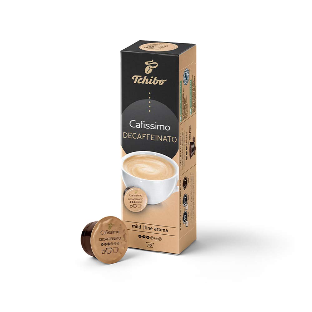 Tchibo Cafissimo Caffè Crema entkoffeiniert Kaffeekapseln, 10 Stück (Kaffee, mild mit feinem Aroma), nachhaltig & fair gehandelt