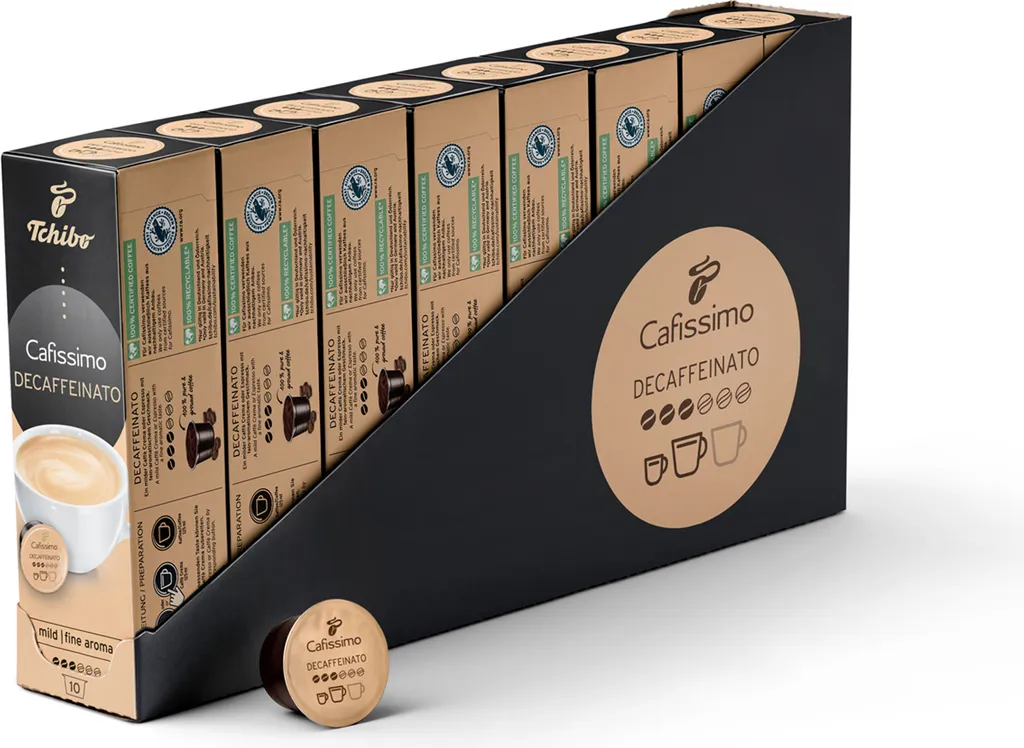 Tchibo Cafissimo Caffè Crema decaffeinated capsules, 80 pieces (8 x 10 capsules)