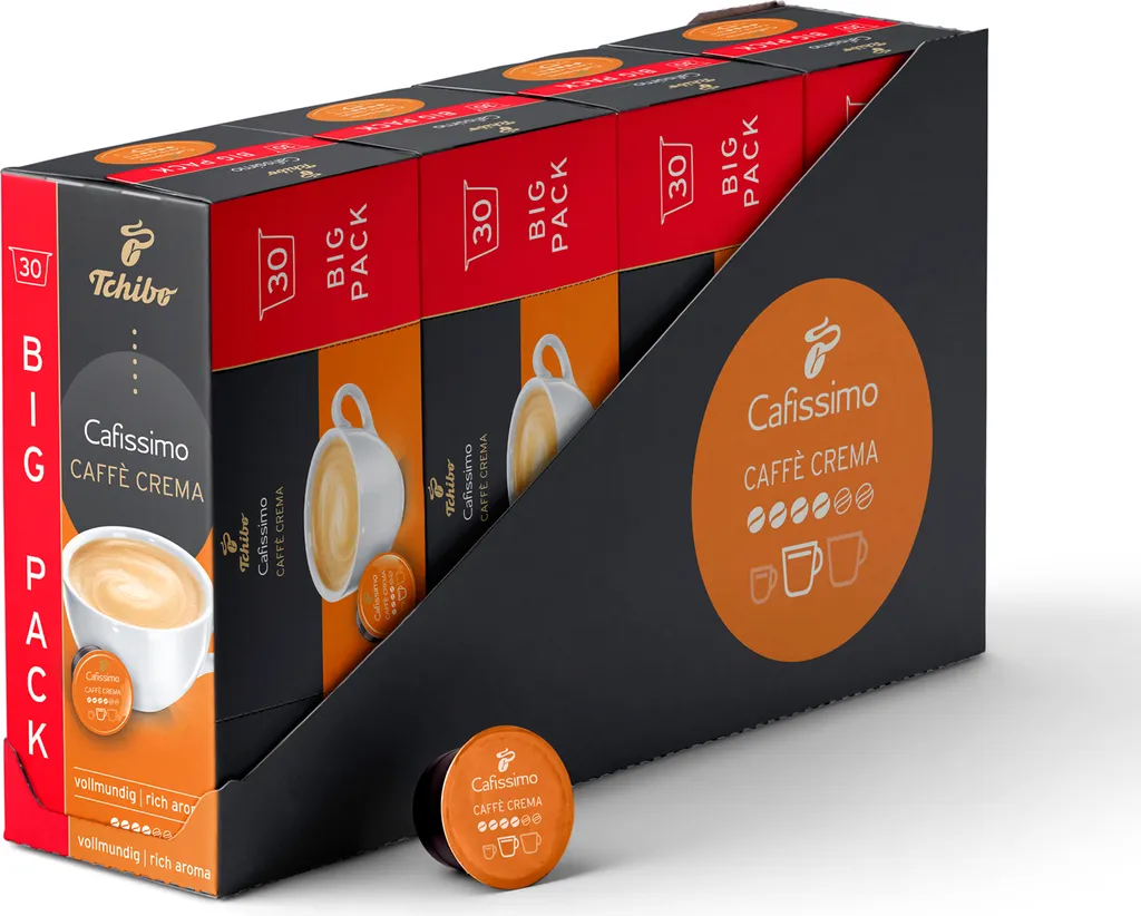 Tchibo Cafissimo Caffè Crema full-bodied capsules, 120 pieces (4 x 30 capsules)