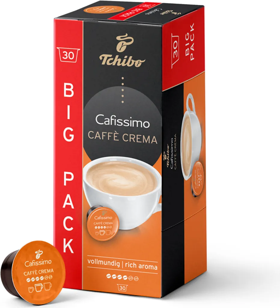 Tchibo Cafissimo Caffè Crema full-bodied capsules, 30 pieces