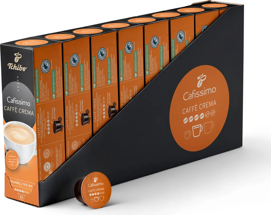 Tchibo Cafissimo Caffè Crema full-bodied capsules, 80 pieces (8 x 10 capsules)