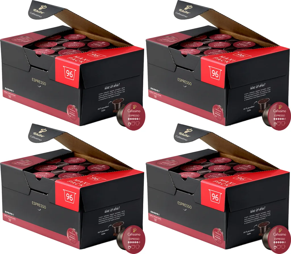 Tchibo Cafissimo Espresso strong capsules, 384 pieces (4 x 96 capsules)