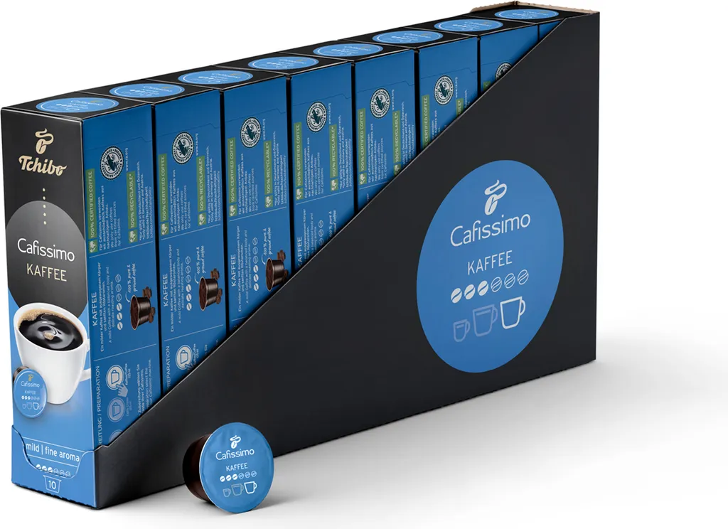 Tchibo Cafissimo mild filter coffee capsules, 80 pieces (8 x 10 capsules)