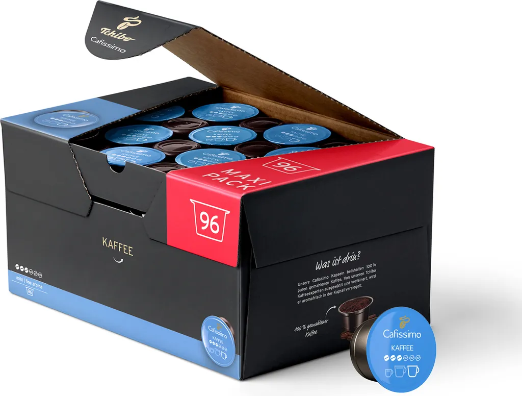 Tchibo Cafissimo mild filter coffee capsules, 96 pieces