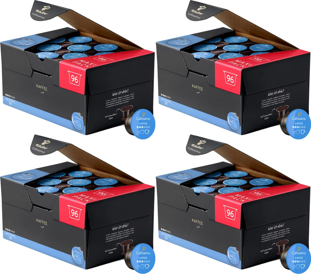 Tchibo Cafissimo mild filter coffee capsules, 384 pieces (4 x 96 capsules)