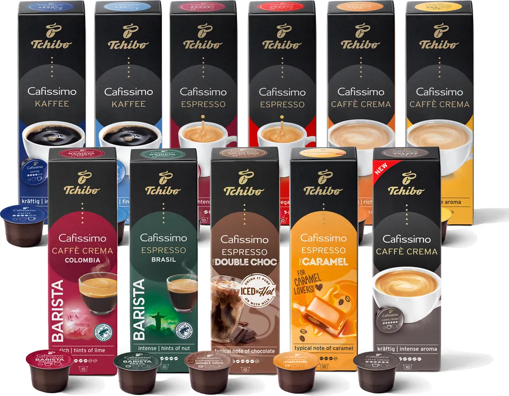 Tchibo Cafissimo Trial Box Caffè Crema, Espresso, Coffee 110 Capsules (11 x 10 Capsules)