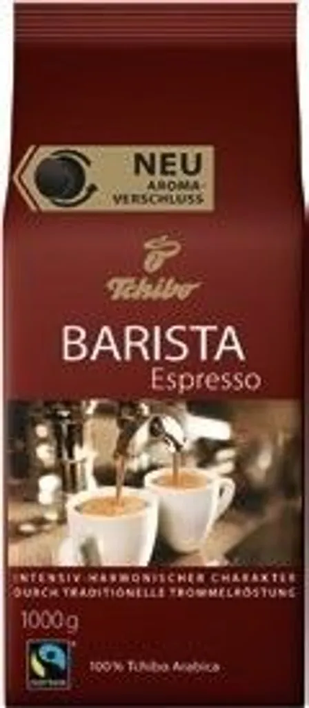 Tchibo *Coffee beans Barista Espresso 1000g, 1 kg, Americano, Cafe crema, Coffee Latte, Cappuccino, Cardamom Latte, Coffee, Espresso, Latte..., Dark Roast