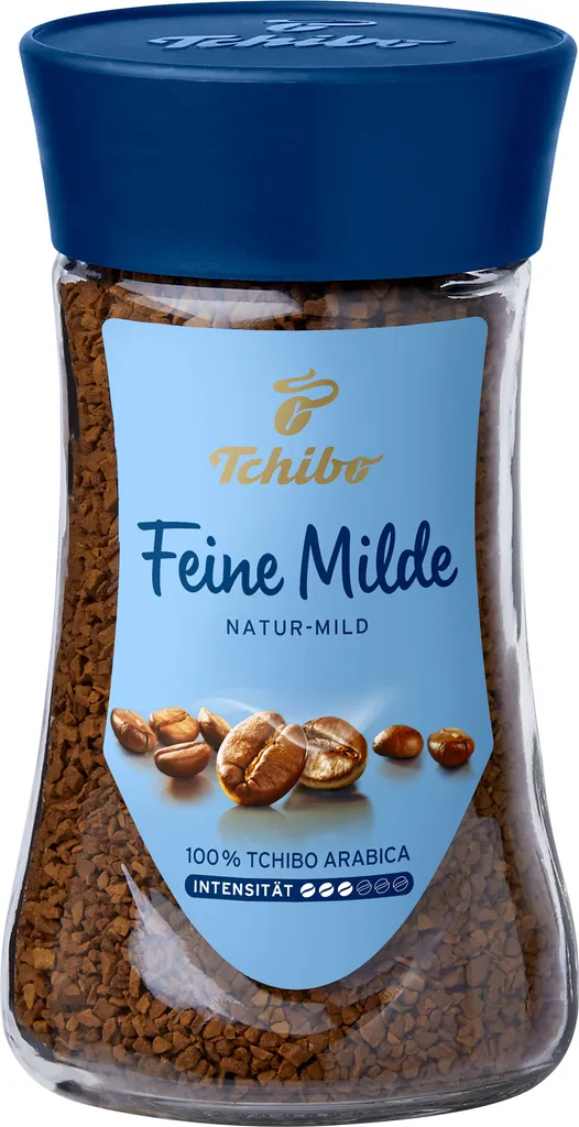 Tchibo Fine Mild Instant Coffee, 100g - 1-pack, instant coffee beans, caffeinated