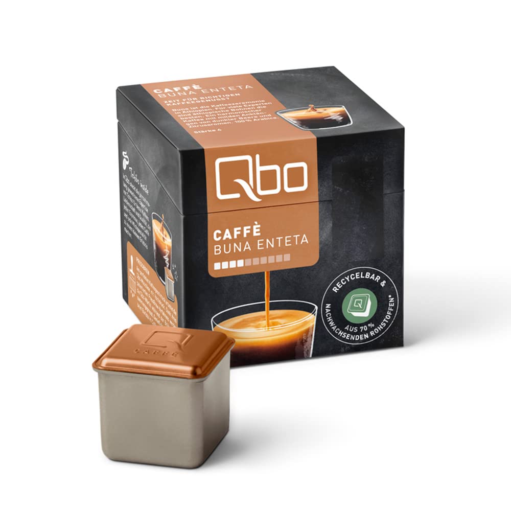 Tchibo Qbo Caffè Buna Enteta Premium Kaffeekapseln, 8 Stück (Kaffee, mild, dunkle Beere und Zitrus), nachhaltig & aus 70% nachwachsenden Rohstoffen