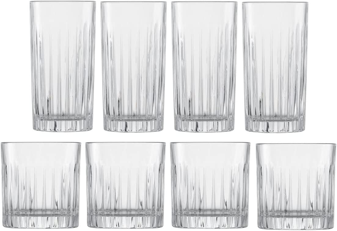 Schott Zwiesel 121882 Long Drink and Whisky Glass Set of 8 from the Stage Collection Size 79 and 60 Made of Glass Dishwasher Safe Capacity 440 ml and 364 ml