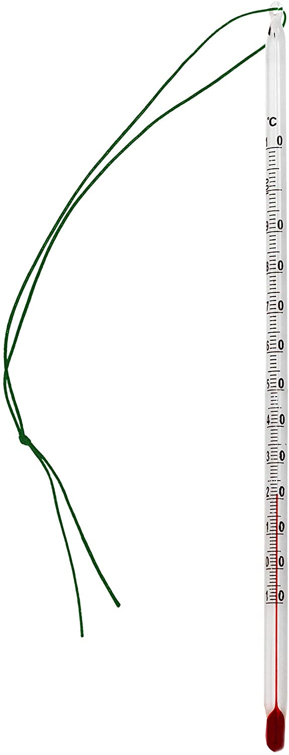Tea Thermometer Glass & Line with Plastic Sheath. 24 cm Tea Thermometer for