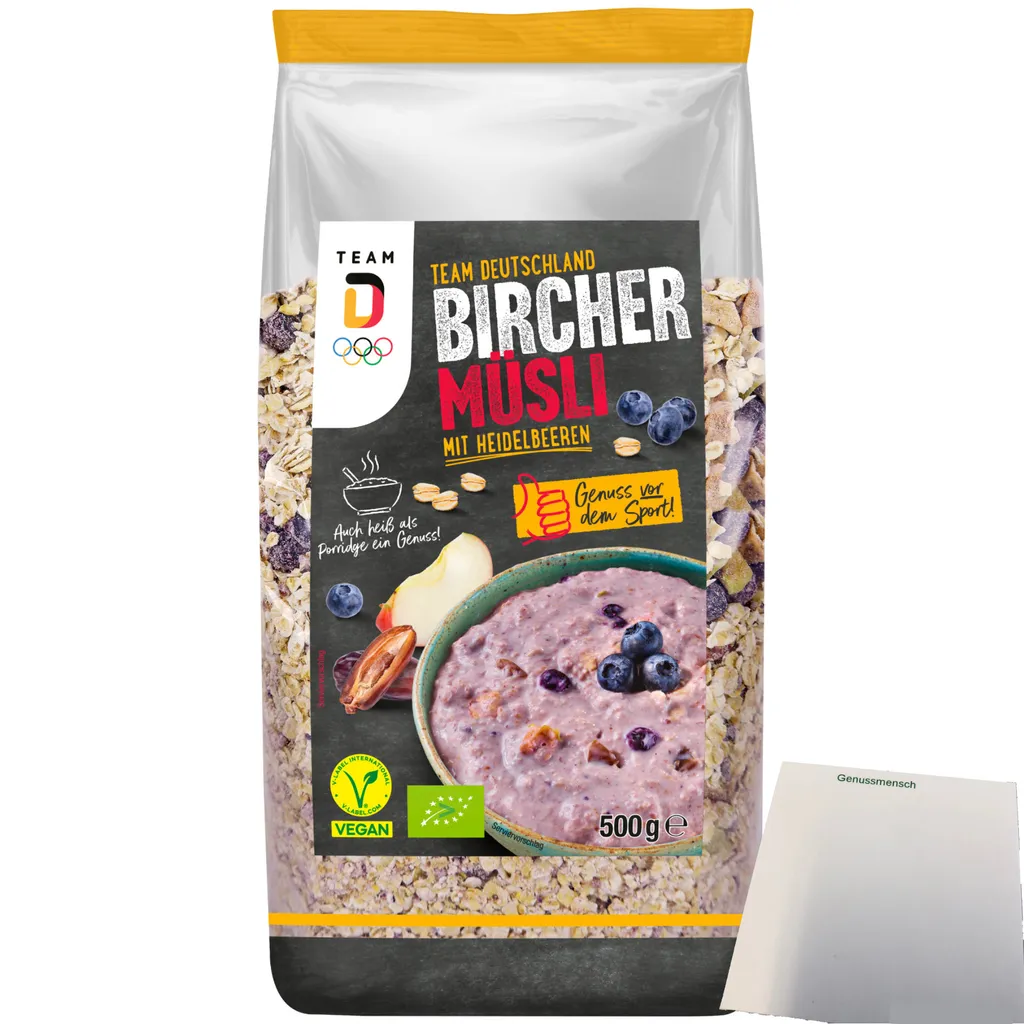 Team DBircher Müsli Heidelbeere (500g Beutel) + usy Block
