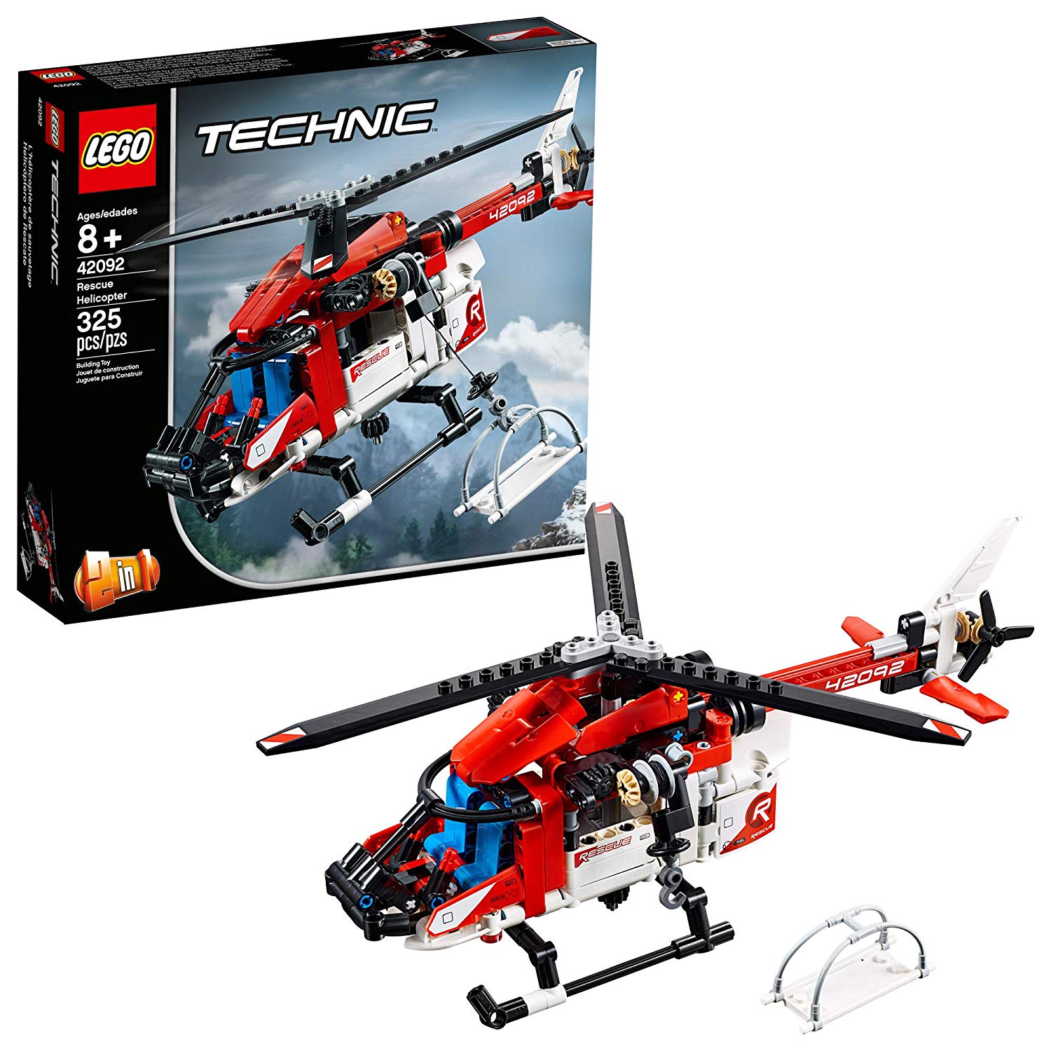 Technic Lego 42092 Rescue Helicopter Construction Kit New 2019 (325 Pieces)