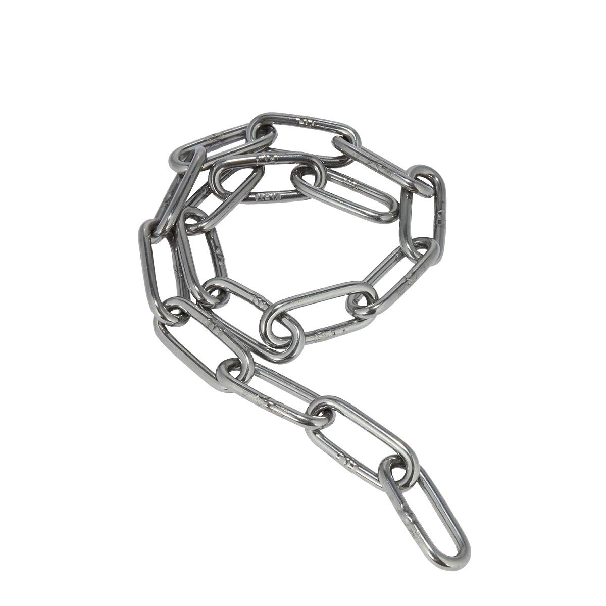Tecklenborg Kegel GmbH V4A Stainless Steel Chain, 20.0 Metres, 6 mm Material Thickness, 312.5 kg Maximum Load, Long Links, Rustproof, Polished, Similar to DIN763