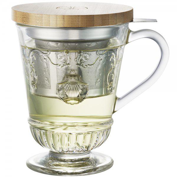 Tea glass set with strainer and lid Versailles La Rochère
