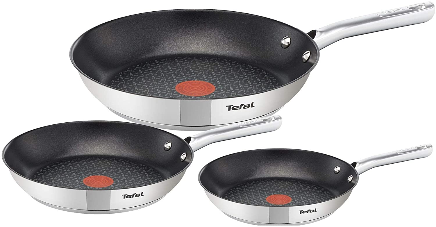 Tefal Duetto A704S3 Non-Stick Frying Pan Set, Consisting of 28, 24 and 20 cm Frying Pans