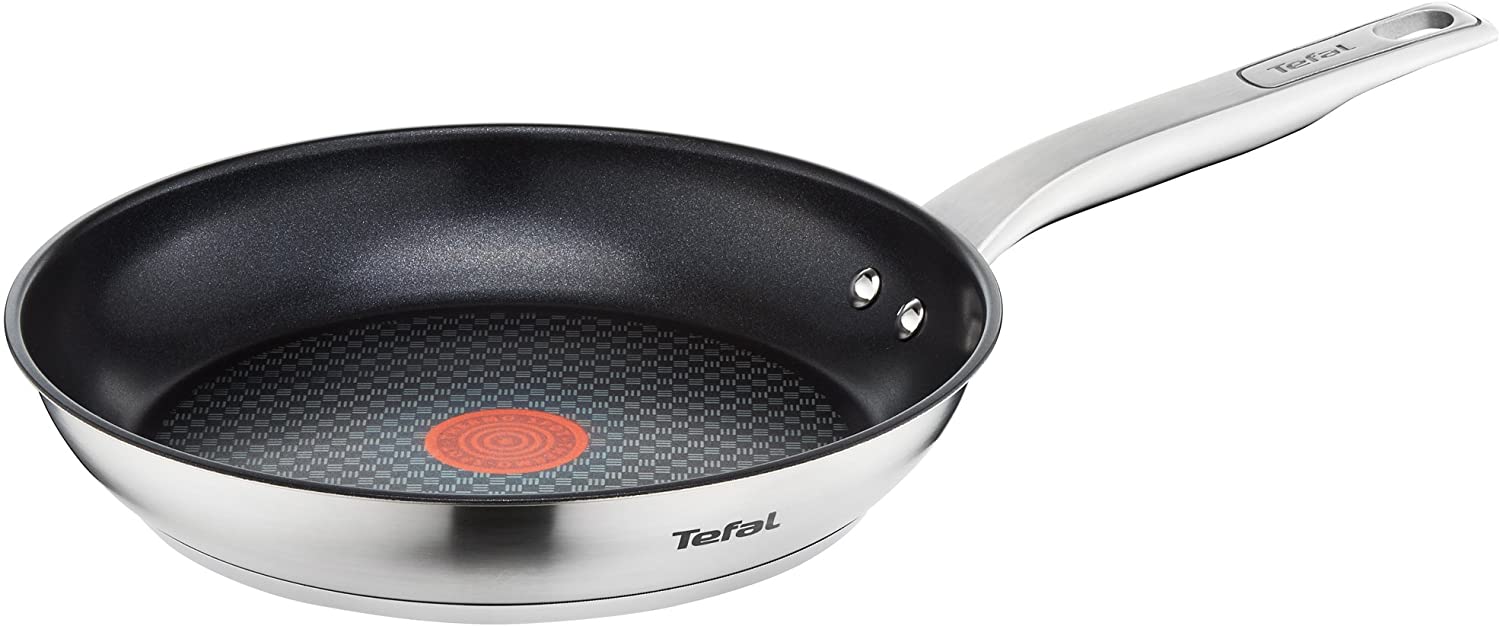 Tefal Hero E82604 Pan Stainless Steel Non-Stick Coating Suitable for Induction Cookers, 28 cm