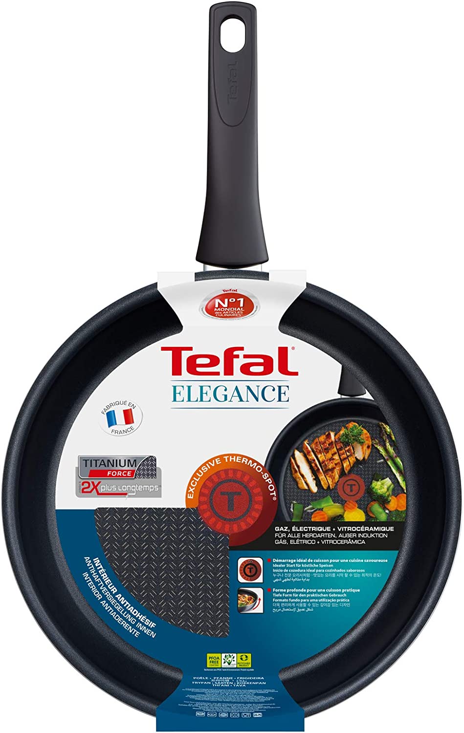 Tefal Elegance C36702 Frying Pan, Aluminium, Black, Black , 24 cm