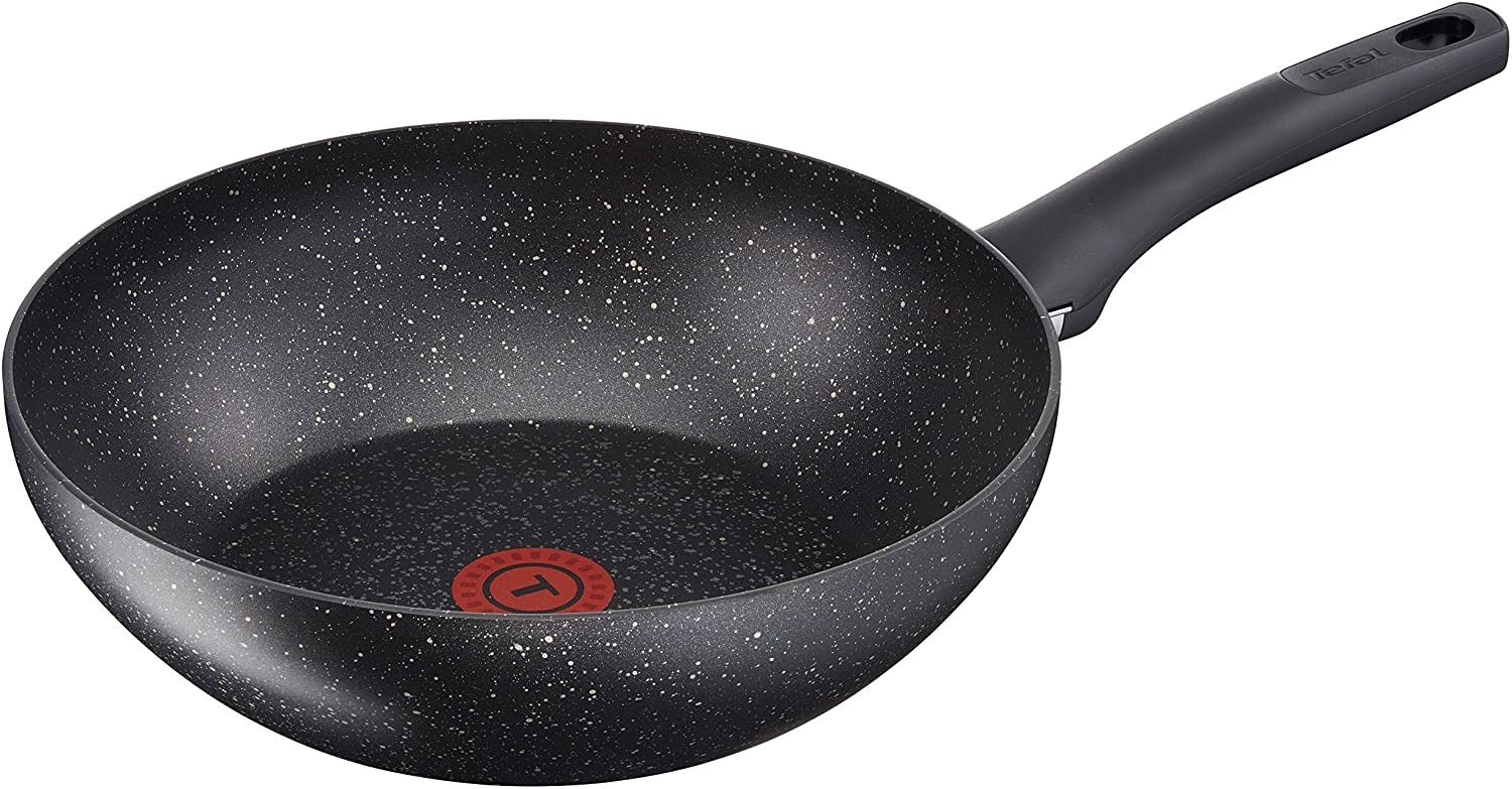 Tefal Everest C6361902 Wok with Thermospot, Aluminium, Stone Look, 28 cm
