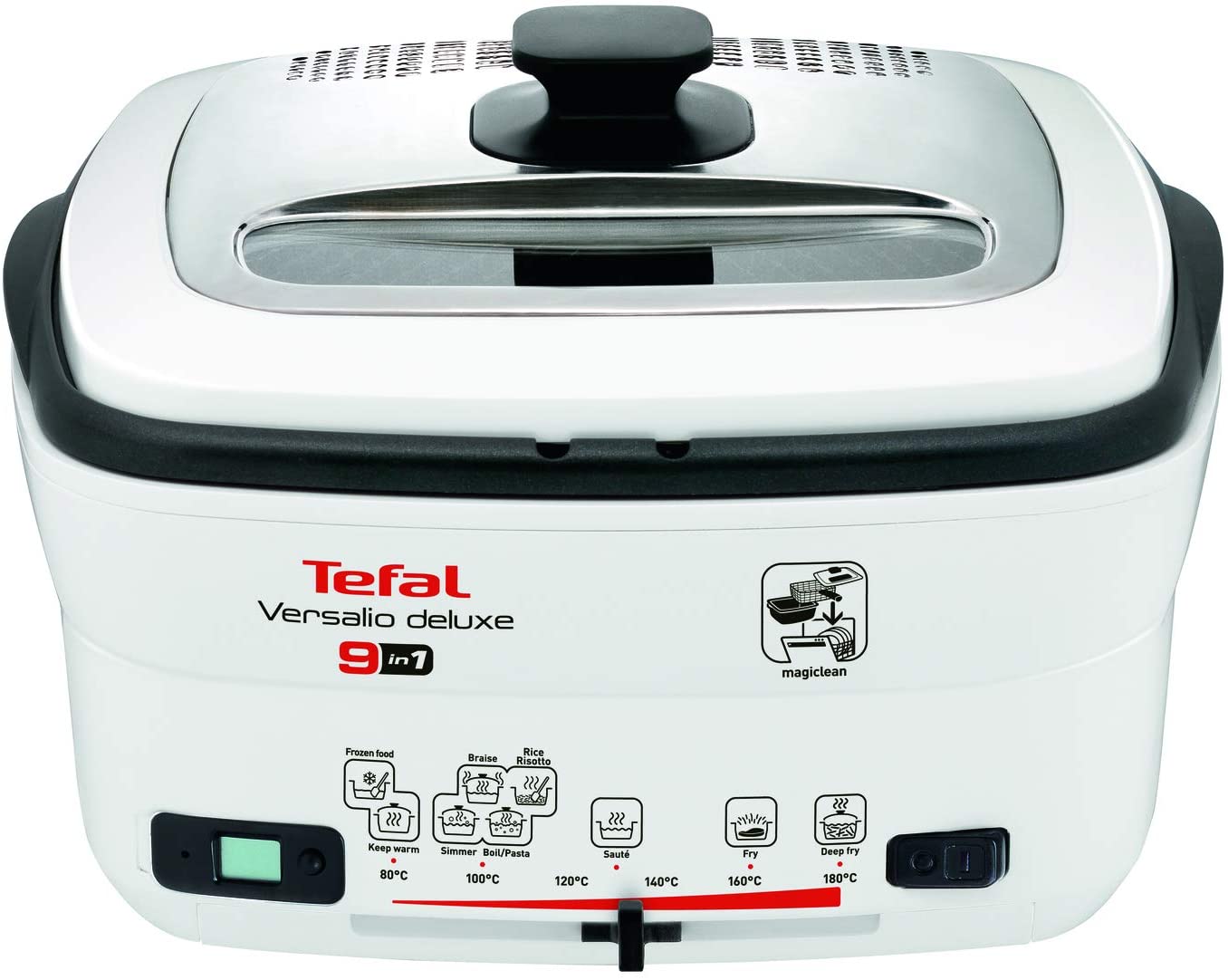 Tefal FR4950 Versalio Deluxe 9-in-1 Multi-Function Fryer | Capacity 1.3 kg | Includes Spatula | Roasting | Fry | Squeeze | Adjustable Temperature | Timer | White