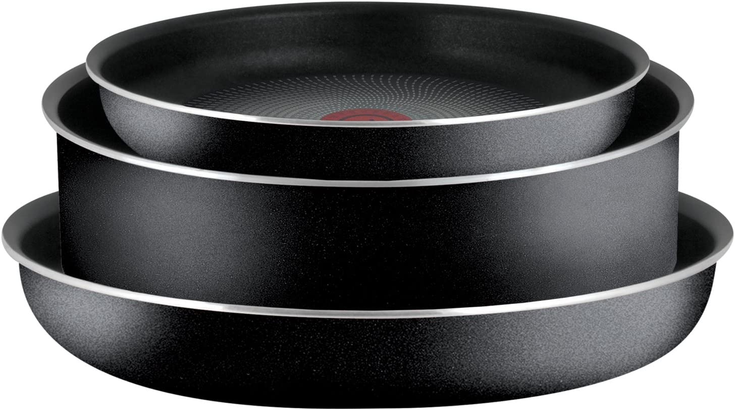 Tefal Ingenio Essential L2007802 3-Piece Pan Set 22 / 26 cm Sauté Pan 24 cm Cookware for All Cookers Except Induction and Oven Made in France