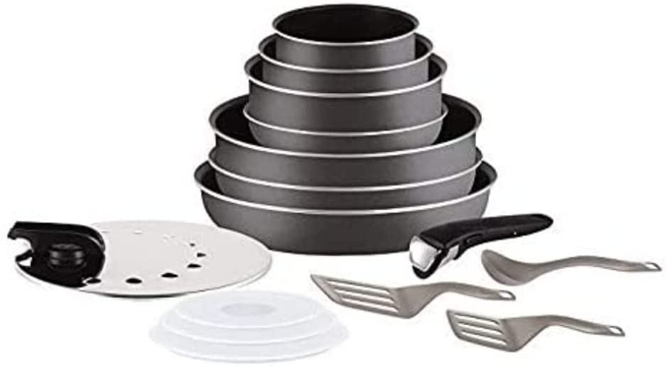 Tefal Ingenio Minute 15-Piece Cookware Set, Anthracite