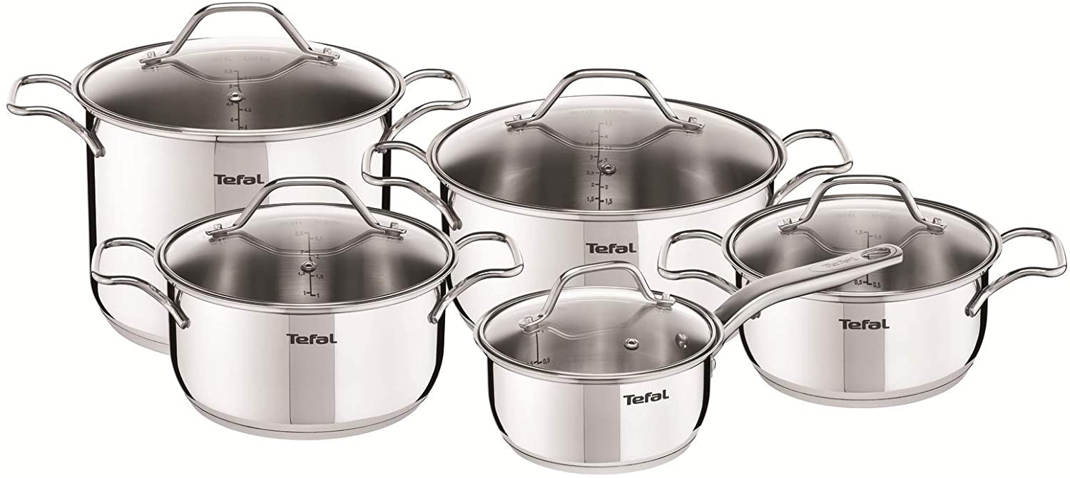 Tefal Intuition 10 Piece Pan Set (5+5) Premium Stainless Steel