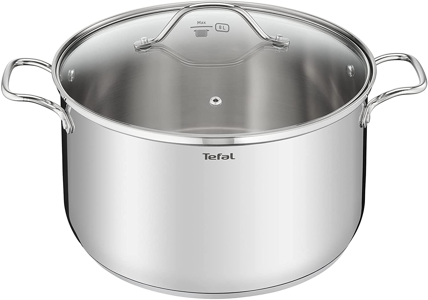 Tefal Intuition XL B9086414 Saucepan Stainless Steel 28 cm (9.8 L) with Glass Lid Suitable for All Hobs including Induction