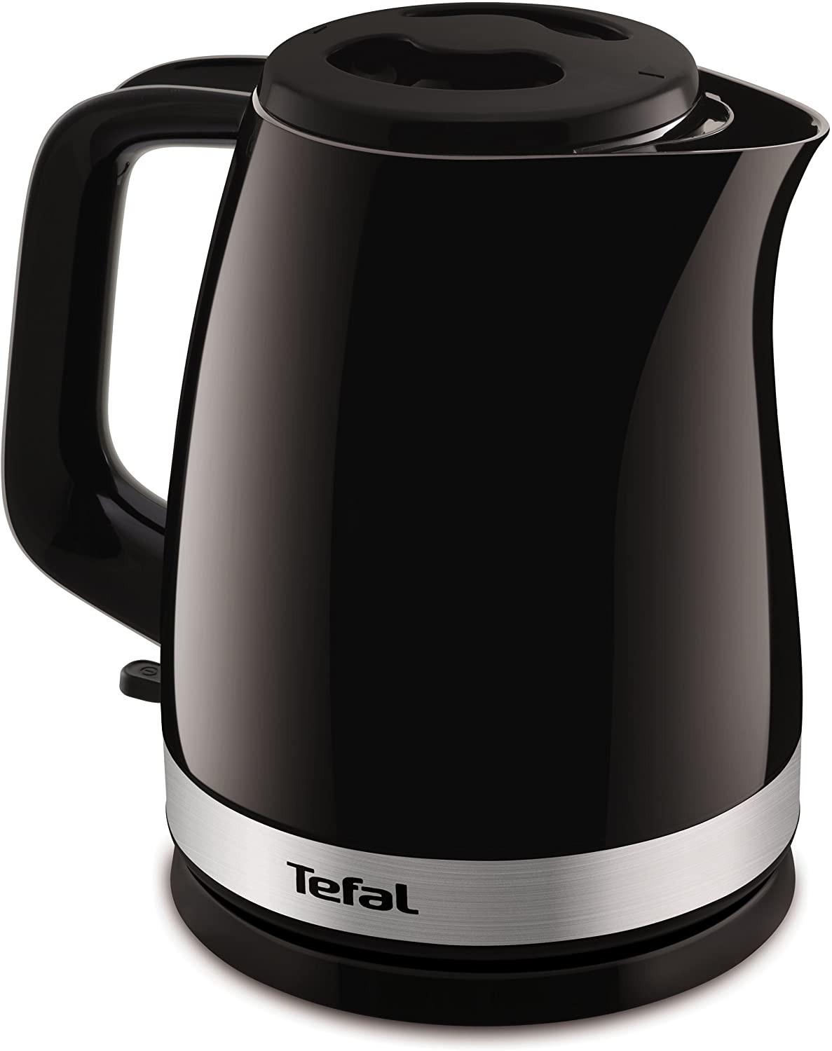 Tefal KO150 °F Delfini Plus, 2400 Watt, 1.5 Litre Jug Kettle, 360 Degree Cordless Base – Black