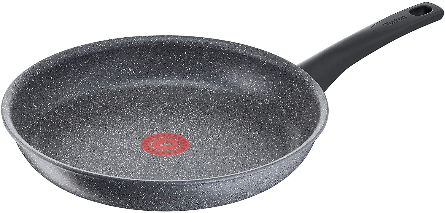 Tefal Mineralia Force G12306 Frying Pan 28 cm Non-Stick Thermo-Spot Compatible with All Hob Types Stone Effect Grey