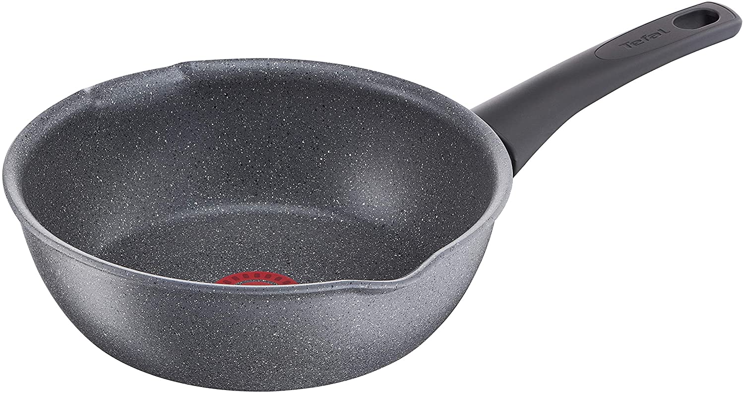Tefal G12375 Mineralia Force Multi-Pan 22 cm Non-Stick Coating Thermo-Spot Compatible with All Hob Types Stone Effect / Grey